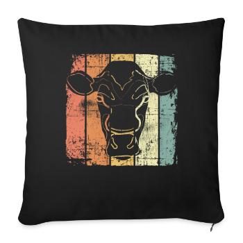 Kuh Bauernhof - Sofakissenbezug 45 x 45 cm - Schwarz - Vorne