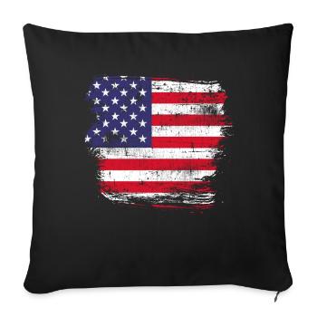USA America Flag - Sofa pillowcase 17,3'' x 17,3'' (45 x 45 cm) - black - Front
