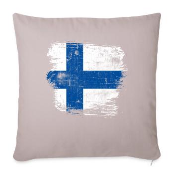 Drapeau de la Finlande - Housse de coussin décorative 45 x 45 cm - taupe clair - Devant