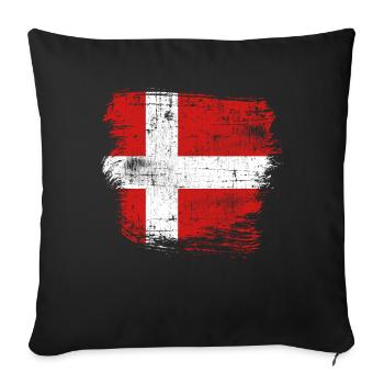 Drapeau du Danemark - Housse de coussin décorative 45 x 45 cm - noir - Devant