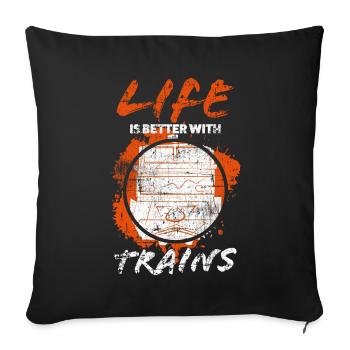 Railroad - Sofa pillowcase 17,3'' x 17,3'' (45 x 45 cm) - black - Front
