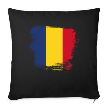 Romania - Sofa pillowcase 17,3'' x 17,3'' (45 x 45 cm) - black - Front