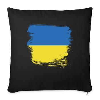 Ukraine - Housse de coussin décorative 45 x 45 cm - noir - Devant