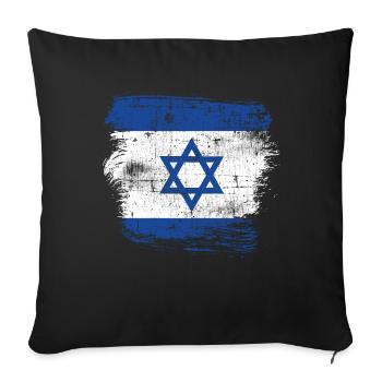 Israel Flag - Sofa pillowcase 17,3'' x 17,3'' (45 x 45 cm) - black - Front