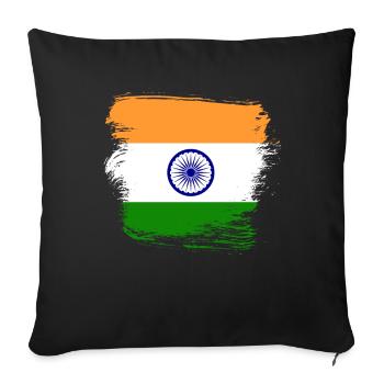Indische Flagge Indien - Sofakissenbezug 45 x 45 cm - Schwarz - Vorne
