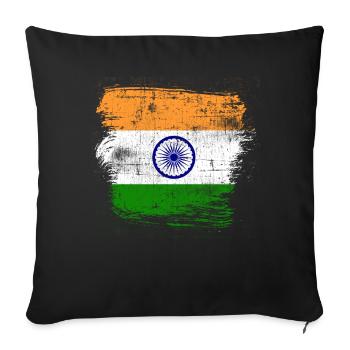 Indien - Sofakissenbezug 45 x 45 cm - Schwarz - Vorne