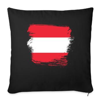 Austria Flag - Sofa pillowcase 17,3'' x 17,3'' (45 x 45 cm) - black - Front