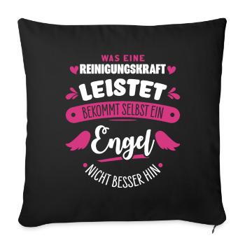 Cleaning lady Cleaner - Sofa pillowcase 17,3'' x 17,3'' (45 x 45 cm) - black - Front
