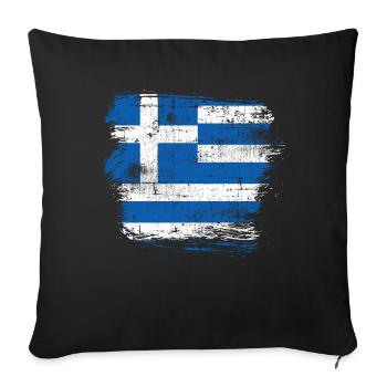 Greece - Sofa pillowcase 17,3'' x 17,3'' (45 x 45 cm) - black - Front