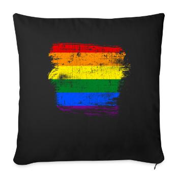 LGBT Rainbow Flag - Sofa pillowcase 17,3'' x 17,3'' (45 x 45 cm) - black - Front