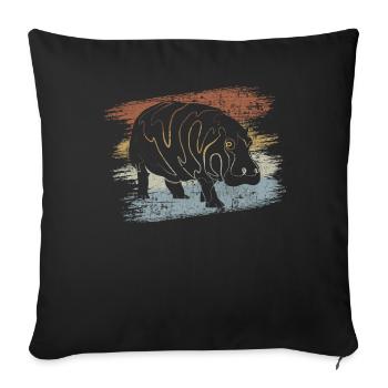 Nilpferd - Sofakissenbezug 45 x 45 cm - Schwarz - Vorne
