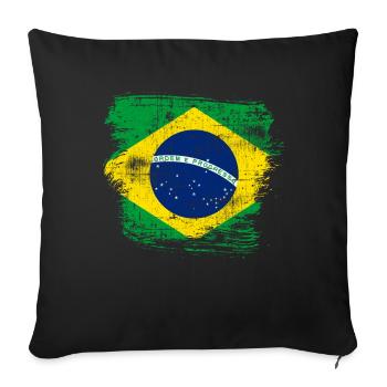 Brazil - Sofa pillowcase 17,3'' x 17,3'' (45 x 45 cm) - black - Front
