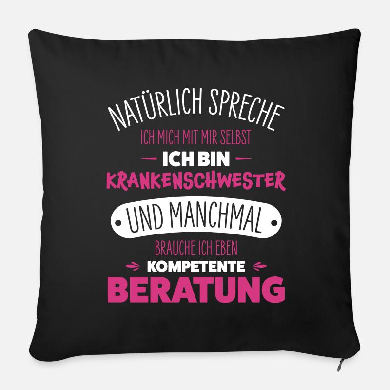 Krankenschwester - Sofakissenbezug 45 x 45 cm - Schwarz