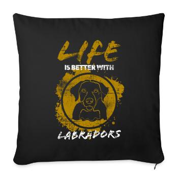 Labrador - Sofa pillowcase 17,3'' x 17,3'' (45 x 45 cm) - black - Front