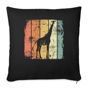 Girafe - Housse de coussin décorative 45 x 45 cm - noir - Devant