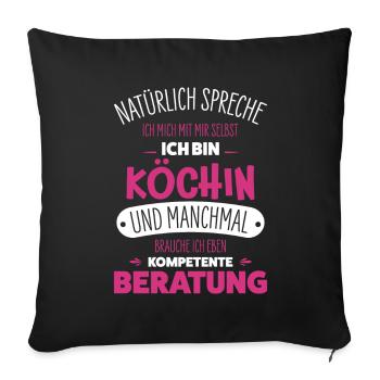 Köchin - Sofakissenbezug 45 x 45 cm - Schwarz - Vorne