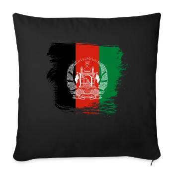 Drapeau de l’Afghanistan - Housse de coussin décorative 45 x 45 cm - noir - Devant