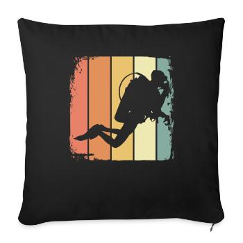 Dive - Sofa pillowcase 17,3'' x 17,3'' (45 x 45 cm) - black - Front