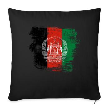 Afghanistan - Housse de coussin décorative 45 x 45 cm - noir - Devant