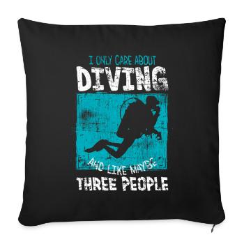 Diver - Sofa pillowcase 17,3'' x 17,3'' (45 x 45 cm) - black - Front