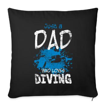 Plongeur Papa - Housse de coussin décorative 45 x 45 cm - noir - Devant