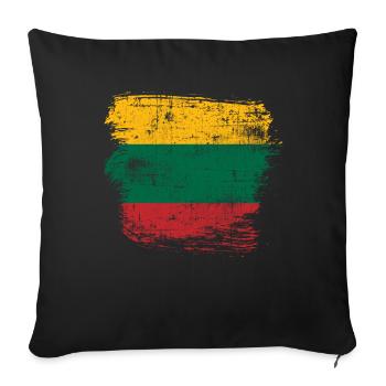 Lithuania - Sofa pillowcase 17,3'' x 17,3'' (45 x 45 cm) - black - Front