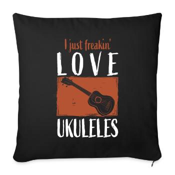 Ukulele - Sofakissenbezug 45 x 45 cm - Schwarz - Vorne