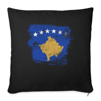 Kosovo - Sofa pillowcase 17,3'' x 17,3'' (45 x 45 cm) - black - Front