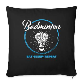 Badminton - Sofa pillowcase 17,3'' x 17,3'' (45 x 45 cm) - black - Front
