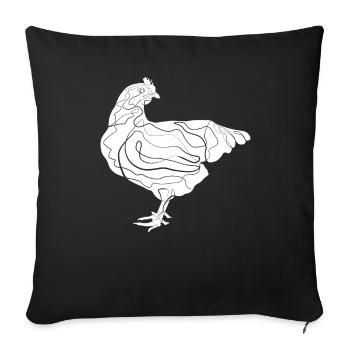 Poulet - Housse de coussin décorative 45 x 45 cm - noir - Devant