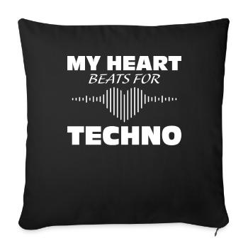 Techno - Sofa pillowcase 17,3'' x 17,3'' (45 x 45 cm) - black - Front
