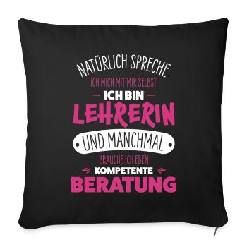Enseignante - Housse de coussin décorative 45 x 45 cm - noir - Devant