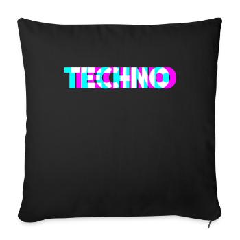 Techno - Sofa pillowcase 17,3'' x 17,3'' (45 x 45 cm) - black - Front