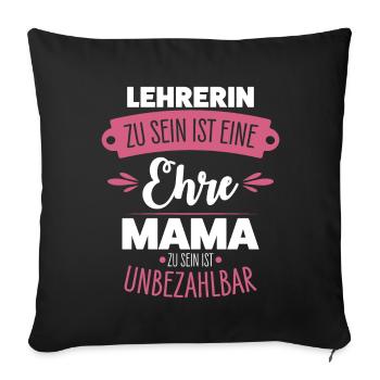 Lehrerin Mama - Sofakissenbezug 45 x 45 cm - Schwarz - Vorne