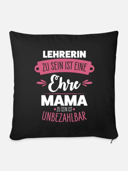 Lehrerin Mama - Sofakissenbezug 45 x 45 cm - Schwarz