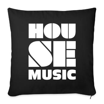 House Music - Sofa pillowcase 17,3'' x 17,3'' (45 x 45 cm) - black - Front