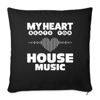House Music - Sofa pillowcase 17,3'' x 17,3'' (45 x 45 cm) - black - Front