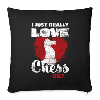 Schach - Sofakissenbezug 45 x 45 cm - Schwarz - Vorne