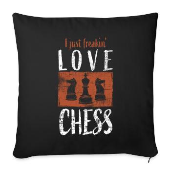 Schach - Sofakissenbezug 45 x 45 cm - Schwarz - Vorne