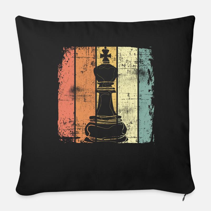 Schach - Sofakissenbezug 45 x 45 cm - Schwarz