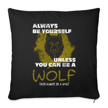 Wolf - Housse de coussin décorative 45 x 45 cm - noir - Devant
