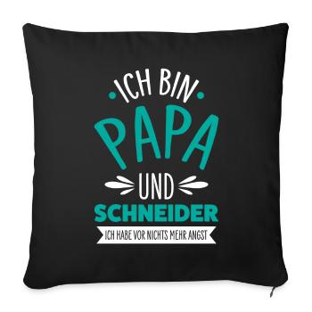 Schneider Papa - Sofakissenbezug 45 x 45 cm - Schwarz - Vorne