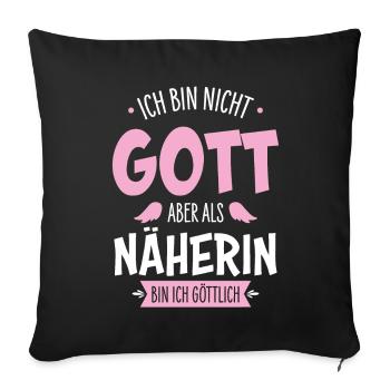 Couturière - Housse de coussin décorative 45 x 45 cm - noir - Devant