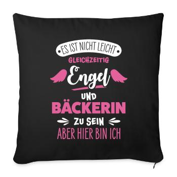 Pâtissière Boulanger - Housse de coussin décorative 45 x 45 cm - noir - Devant