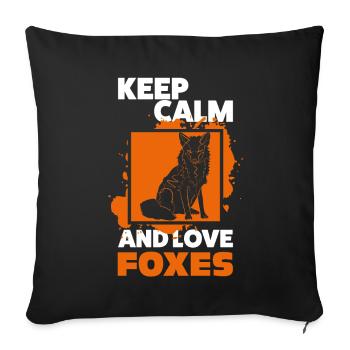 Foxes Fox - Sofa pillowcase 17,3'' x 17,3'' (45 x 45 cm) - black - Front
