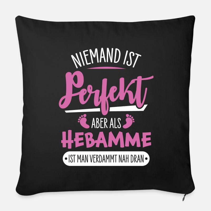 Hebamme - Sofakissenbezug 45 x 45 cm - Schwarz