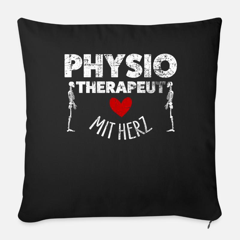Physiotherapeut - Sofakissenbezug 45 x 45 cm - Schwarz