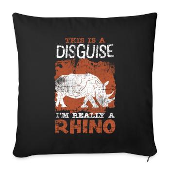 Rhinoceros - Sofa pillowcase 17,3'' x 17,3'' (45 x 45 cm) - black - Front