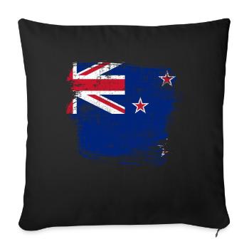 Nouvelle-Zélande drapeau - Housse de coussin décorative 45 x 45 cm - noir - Devant