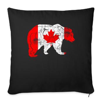 Canada Flag - Sofa pillowcase 17,3'' x 17,3'' (45 x 45 cm) - black - Front